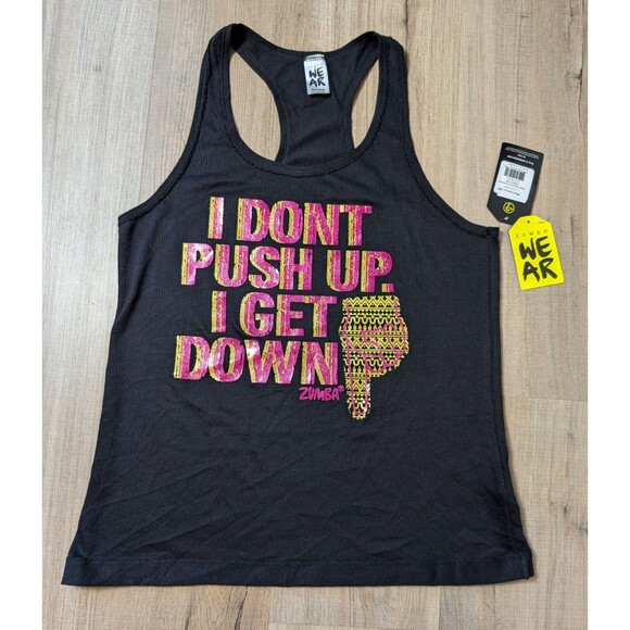NWT Zumba Instructor Size M Dance Get Down Racerback Tank Dance Gym - Picture 2 of 9